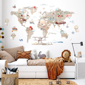 Hnedá mapa sveta pre malých dobrodruhov